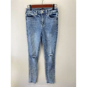 True Religion Jeans Women's 27 Blue Jennie Curvy High Rise Super Skinny Denim
